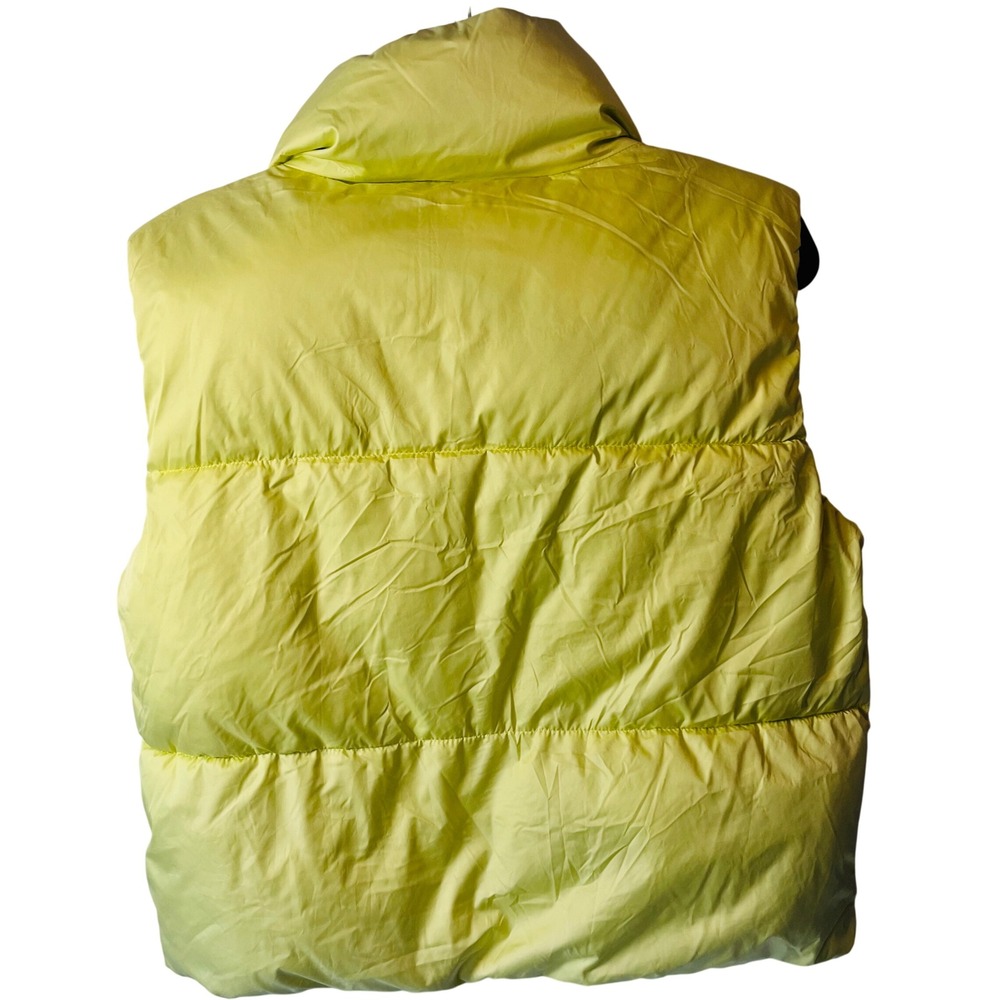Puffer Vest Old Navy Small Neon Lime Yellow Soft Zipper Lightweight Y2K - Picture 2 of 9